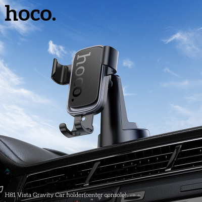 Автотримач для телефона HOCO H81 Vista Gravity Car holder (center console) Black Metal Gray Автотримач для телефона HOCO H81 Vista Gravity Car holder (center console) Black Metal Gray