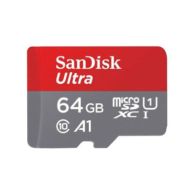 Карта пам'яті microSDXC (UHS-1) SanDisk Ultra 64Gb class 10 A1 (140Mb/s) (adapter SD)