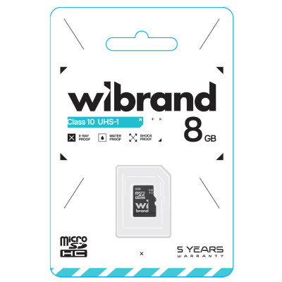 Карта пам'яті microSDHC (UHS-1) Wibrand 8Gb class 10 Карта пам'яті microSDHC (UHS-1) Wibrand 8Gb class 10