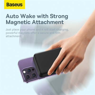 Зовнішній акумулятор Baseus Magnetic Mini Wireless Fast Charge Power Bank 20000mAh 20W Black