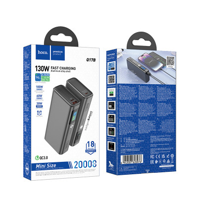 Зовнішній акумулятор HOCO Q17B Electric power bank(20000mAh) 130W space gray