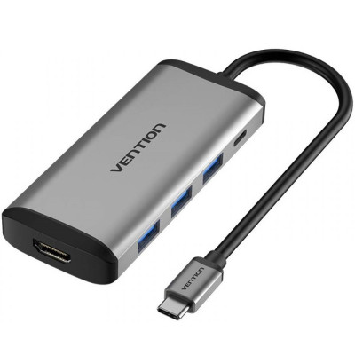 USB-хаб Vention Type-C to HDMI/USB3.0*3/PD Converter 0.15M Gray Metal Type (CNBHB) USB-хаб Vention Type-C to HDMI/USB3.0*3/PD Converter 0.15M Gray Metal Type (CNBHB)