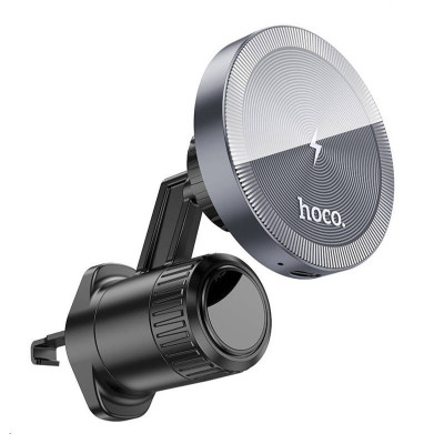 Автотримач для телефона з БЗП HOCO HW6 Vision metal magnetic wireless fast charging car holder(air outlet) Black Автотримач для телефона з БЗП HOCO HW6 Vision metal magnetic wireless fast charging car holder(air outlet) Black