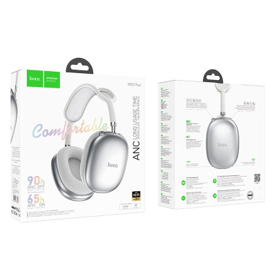 Бездротові накладні навушники HOCO W55 Plus Happiness ANC noise reduction BT headphones Silver