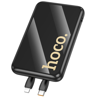 Зовнішній акумулятор HOCO Q37 Graceful 22.5W+PD20W power bank with two cables(10000mAh) Black