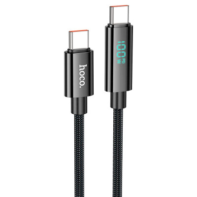 Кабель HOCO U125 Benefit 100W charging data cable with display Type-C to Type-C Black Кабель HOCO U125 Benefit 100W charging data cable with display Type-C to Type-C Black