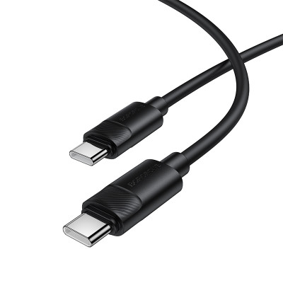 Кабель BOROFONE BX123 Leya 60W silicone charging data cable C to C Black Кабель BOROFONE BX123 Leya 60W silicone charging data cable C to C Black