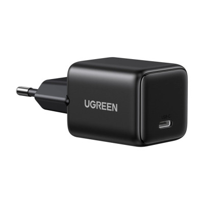 Мережевий зарядний пристрій UGREEN X513 30W USB-C GaN Fast Charger Set Black EU+1M CC Cable Мережевий зарядний пристрій UGREEN X513 30W USB-C GaN Fast Charger Set Black EU+1M CC Cable