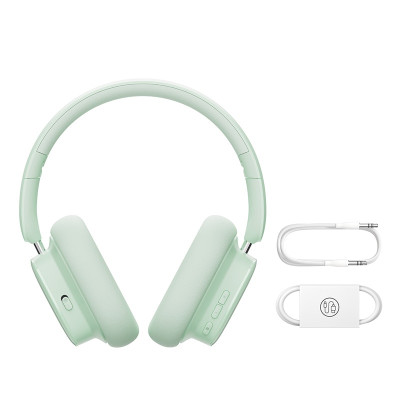 Бездротові накладні навушники Baseus Bowie H1i Noise-Cancellation Wireless Headphones Natural Green