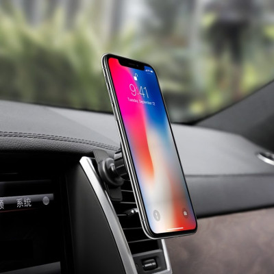 Автотримач для телефона HOCO CA52 Intelligent air outlet in-car holder Black+Gray Автотримач для телефона HOCO CA52 Intelligent air outlet in-car holder Black+Gray