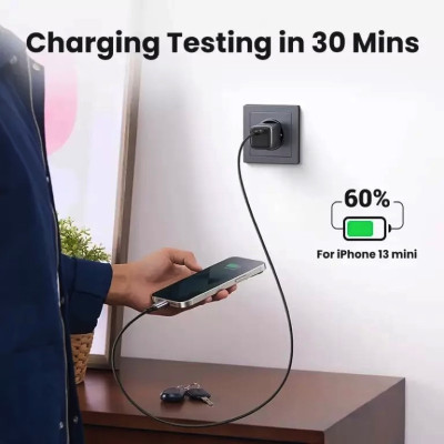 Мережевий зарядний пристрій UGREEN CD319 USB-C GaN Fast Charger 30W EU (Space Gray)(UGR-90666) Мережевий зарядний пристрій UGREEN CD319 USB-C GaN Fast Charger 30W EU (Space Gray)(UGR-90666)