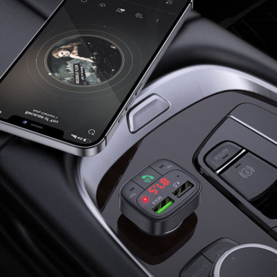 АЗП з FM-модулятором HOCO E59 Promise QC3.0 car BT FM transmitter 18W Black АЗП з FM-модулятором HOCO E59 Promise QC3.0 car BT FM transmitter 18W Black