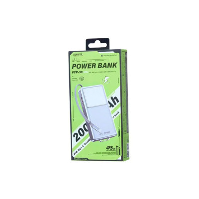 Зовнішній акумулятор REMAX 45W fast chaging Type-C telescopic cable power bank 20000mAh FCP-30 Tarnish Зовнішній акумулятор REMAX 45W fast chaging Type-C telescopic cable power bank 20000mAh FCP-30 Tarnish
