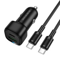 Автомобільний зарядний пристрій BOROFONE BZ34B Cloud PD38W(1C1A) car charger set(C to C) Black Автомобільний зарядний пристрій BOROFONE BZ34B Cloud PD38W(1C1A) car charger set(C to C) Black