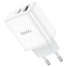 Мережевий зарядний пристрій HOCO C105A Stage dual port PD20W+QC3.0 charger White Мережевий зарядний пристрій HOCO C105A Stage dual port PD20W+QC3.0 charger White
