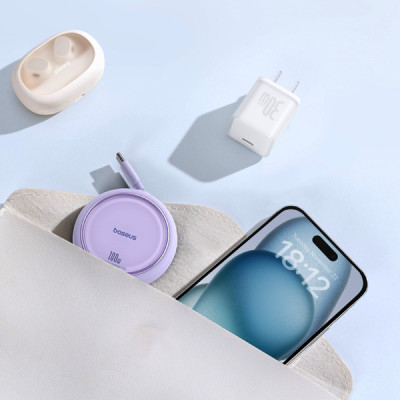 Кабель Baseus Free2Draw Mini Retractable Charging Cable Type-C to Type-C 100W 1m Nebula Purple Кабель Baseus Free2Draw Mini Retractable Charging Cable Type-C to Type-C 100W 1m Nebula Purple
