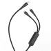 Кабель HOCO U102 Type-C to Type-C+Type-C 5A, 100W 1.5m, nylon, aluminum connectors, Black