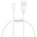 Кабель Baseus Superior Series Fast Charging Data Cable USB to iP 2.4A 0.25m White