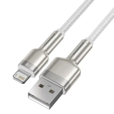 Кабель Baseus Cafule Series Metal Data Cable USB to IP 2.4A 1m White Кабель Baseus Cafule Series Metal Data Cable USB to IP 2.4A 1m White