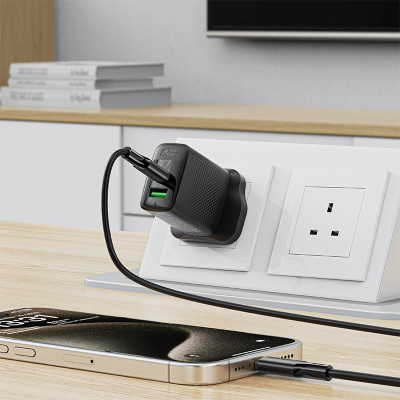 Кабель ACEFAST C17-03 USB-C to USB-C silicone charging data cable Black