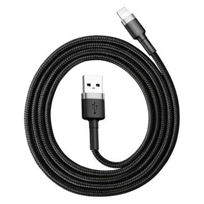 Кабель Baseus Cafule Cable USB For Lightning 2.4A 0.5m Gray+Black Кабель Baseus Cafule Cable USB For Lightning 2.4A 0.5m Gray+Black