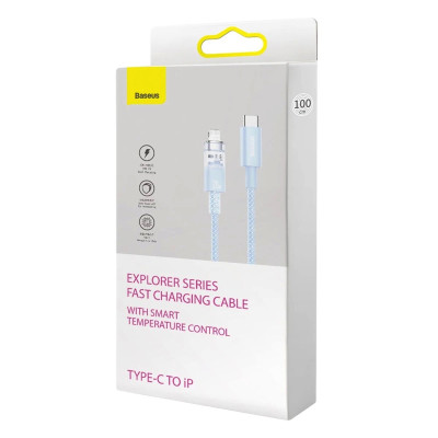 Кабель Baseus Explorer Series Fast Charging Cable with Smart Temperature Control Type-C to iP 20W 1m Blue Кабель Baseus Explorer Series Fast Charging Cable with Smart Temperature Control Type-C to iP 20W 1m Blue