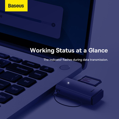 Кардридер Baseus Lite Series USB-A to SD/TF Card Reader Grey Кардридер Baseus Lite Series USB-A to SD/TF Card Reader Grey