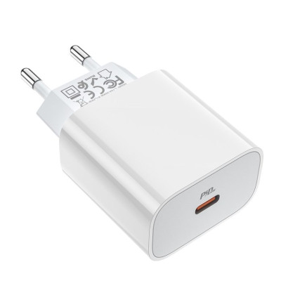 Мережевий зарядний пристрій HOCO C76A Plus Speed source PD20W charger White Мережевий зарядний пристрій HOCO C76A Plus Speed source PD20W charger White