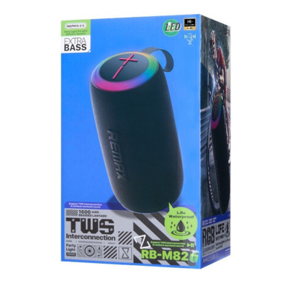 Портативна колонка REMAX RB-M82 Party Light Portable Wireless Speaker, 2*7W, Black Портативна колонка REMAX RB-M82 Party Light Portable Wireless Speaker, 2*7W, Black