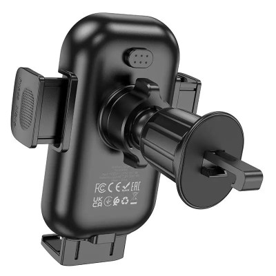 Автотримач для телефона з БЗП HOCO HW4 Journey wireless fast charging car holder(air outlet) Black Автотримач для телефона з БЗП HOCO HW4 Journey wireless fast charging car holder(air outlet) Black