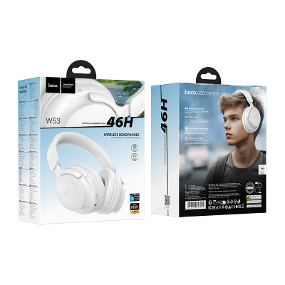 Бездротові накладні навушники HOCO W53 Tone BT headphones Morning Mist White Бездротові накладні навушники HOCO W53 Tone BT headphones Morning Mist White