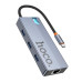 USB-хаб HOCO HB51 Wow 6-in-1 multi-function converter (HDTV+RJ45+PD+USB3.0*3) Deep Space Gray