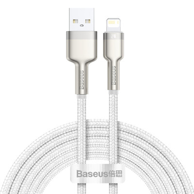 Кабель Baseus Cafule Series Metal Data Cable USB to IP 2.4A 2m White Кабель Baseus Cafule Series Metal Data Cable USB to IP 2.4A 2m White