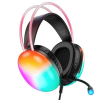 Бездротові накладні навушники HOCO W109 Plus Rich USB7.1 channel gaming headphones Black Бездротові накладні навушники HOCO W109 Plus Rich USB7.1 channel gaming headphones Black