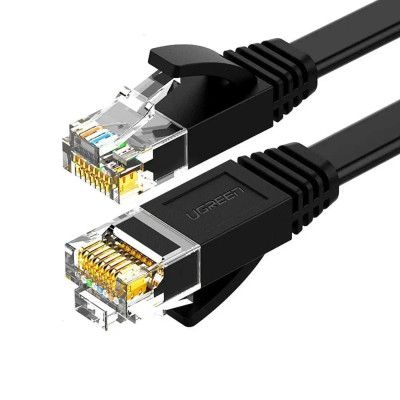 Мережевий кабель UGREEN Cat 6 U/UTP Lan Flat Cable 1m (Black) Мережевий кабель UGREEN Cat 6 U/UTP Lan Flat Cable 1m (Black)