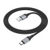 Кабель HOCO X102 USB to Type-C 3A, 1m, nylon, aluminum connectors, Black Кабель HOCO X102 USB to Type-C 3A, 1m, nylon, aluminum connectors, Black