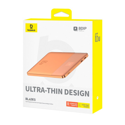 Зовнішній акумулятор Baseus Blade2 Fast-Charging Power Bank with Digital Display Intelligent Edition 12000mAh 65W Canyon Coral  (with Baseus Mini Whit
