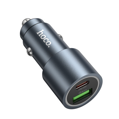 Автомобільний зарядний пристрій HOCO Z60 Bloom 48W dual-port PD30W+QC3.0 multi-protocol car charger Metal Gray Автомобільний зарядний пристрій HOCO Z60 Bloom 48W dual-port PD30W+QC3.0 multi-protocol car charger Metal Gray