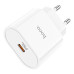 Мережевий зарядний пристрій з кабелем HOCO C94A Metro single port PD20W charger set(Type-C to Type-C) White