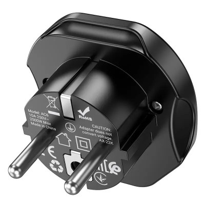 Мережевий адаптер HOCO AC6 Unimpeded universal conversion plug Black Мережевий адаптер HOCO AC6 Unimpeded universal conversion plug Black