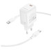 Мережевий зарядний пристрій з кабелем BOROFONE BN26 Fuente single-port PD20W charger set (C to C) (EU) White Мережевий зарядний пристрій з кабелем BOROFONE BN26 Fuente single-port PD20W charger set (C to C) (EU) White