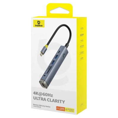USB-хаб Baseus UltraJoy Series 7-Port HUB AIR Space Grey (Type-C to HDMI4K@60Hz*1+USB3.0*2+PD*1+SD/TF3.0*1+3.5mm*1) USB-хаб Baseus UltraJoy Series 7-Port HUB AIR Space Grey (Type-C to HDMI4K@60Hz*1+USB3.0*2+PD*1+SD/TF3.0*1+3.5mm*1)