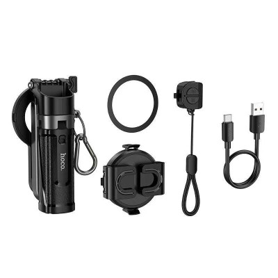 Селфі-монопод HOCO K27 Pro Magic mini live broadcast stand(pull clip+magnetic focusing version) Black