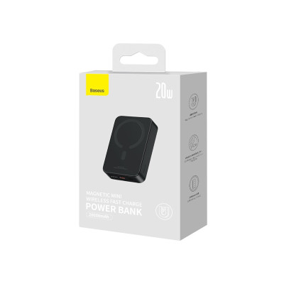 Зовнішній акумулятор Baseus Magnetic Mini Wireless Fast Charge Power Bank 20000mAh 20W Black