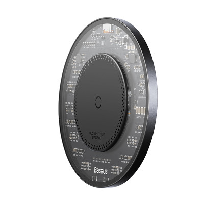 Бездротовий зарядний пристрій Baseus Simple 2 Wireless Charger 15W Cluster Black（Include: Cable Type-C To Type-C 24W 12V/2A 1m Cluster Black)