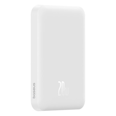 Зовнішній акумулятор Baseus Magnetic Mini Wireless Fast Charge Power Bank 5000mAh 20W Stellar White(With Simple Series Charging Cable Type-C to Typ Зовнішній акумулятор Baseus Magnetic Mini Wireless Fast Charge Power Bank 5000mAh 20W Stellar White(With Simple Series Charging Cable Type-C to Typ