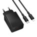 Мережевий зарядний пристрій з кабелем BOROFONE BAS73A Source single port PD20W charger set (C to iP) (EU) Black