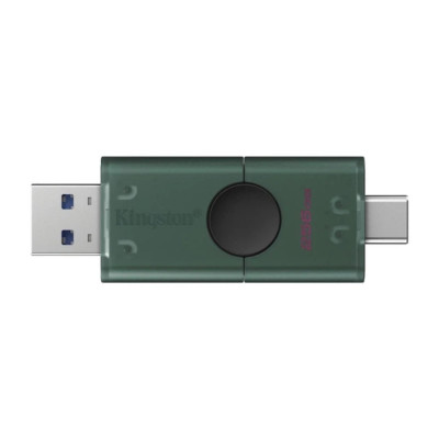 Флеш-накопичувач Kingston 256GB DataTraveler DuoG2 USB-A + USB-C 3.2 Gen 1 Black/Green