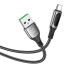 Кабель HOCO S51 USB to Type-C 5A, 1,2m, nylon, zinc+TPE connectors, Black