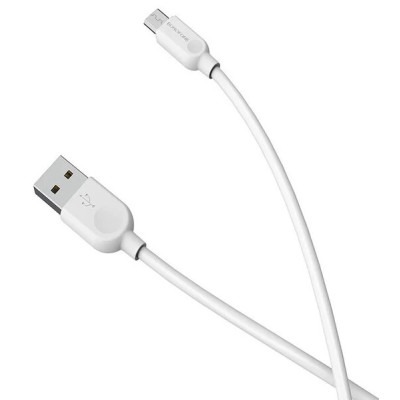 Кабель BOROFONE BX14 USB to Micro 2.4A, 2m, PVC, TPE connectors, White Кабель BOROFONE BX14 USB to Micro 2.4A, 2m, PVC, TPE connectors, White